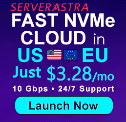 ServerAstra Fast NVME Cloud instance in US & EU from $3.28, Launch Now